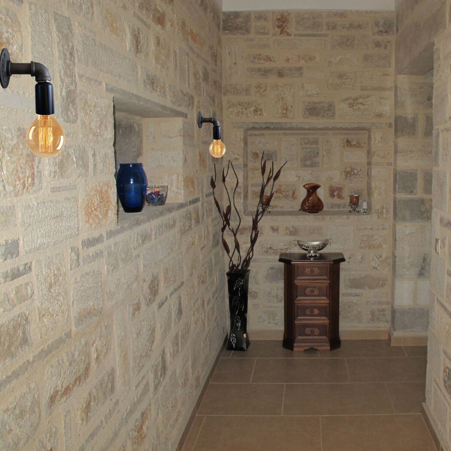 Water Pipe Wall Lamp Industrial style single wall light fitting~1523