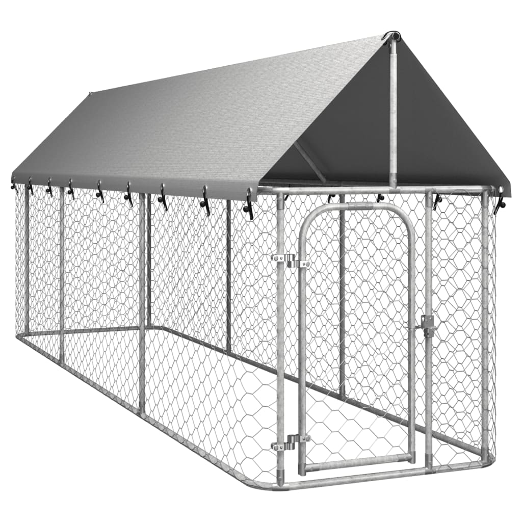 vidaXL Outdoor Dog Kennel with Roof 400x100x150 cm