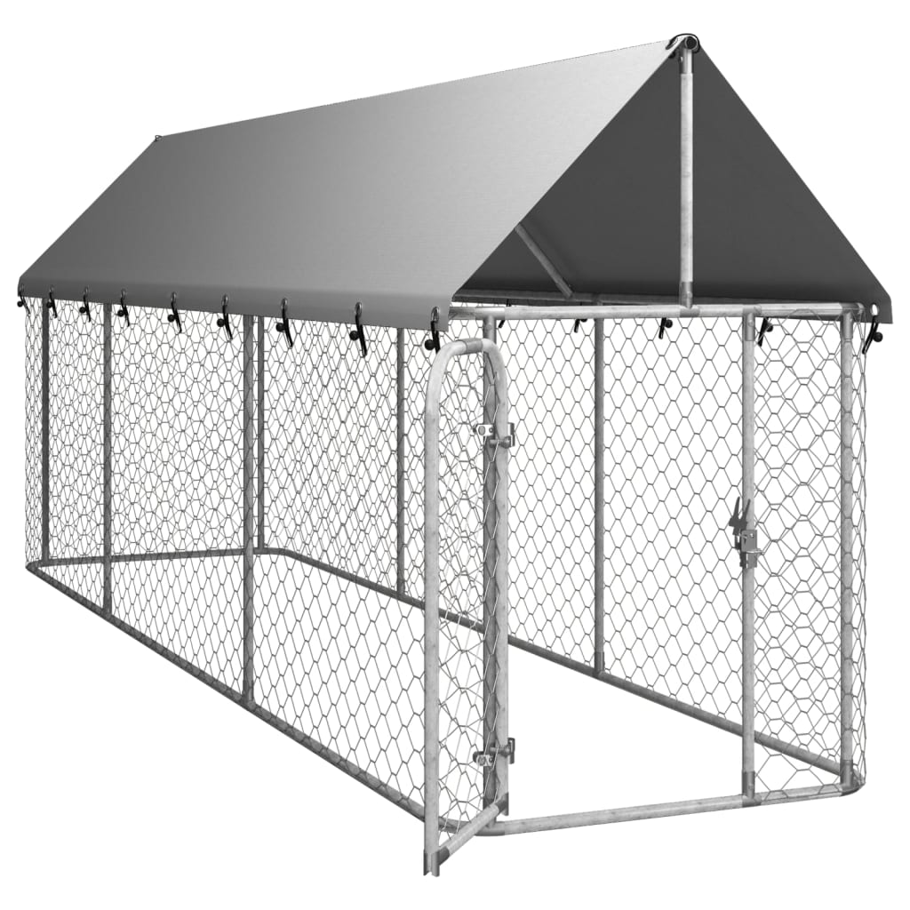 vidaXL Outdoor Dog Kennel with Roof 400x100x150 cm