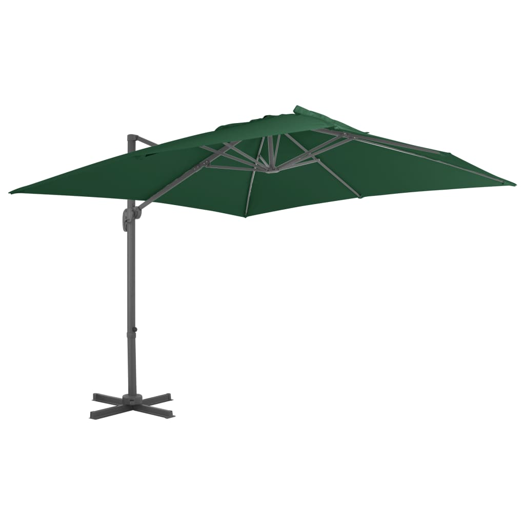 vidaXL Outdoor Umbrella with Portable Base Green