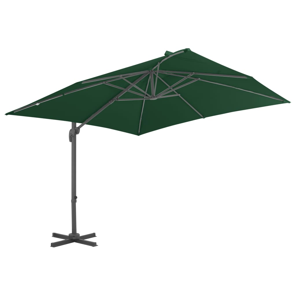 vidaXL Outdoor Umbrella with Portable Base Green