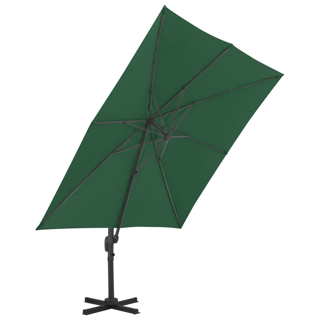 vidaXL Outdoor Umbrella with Portable Base Green
