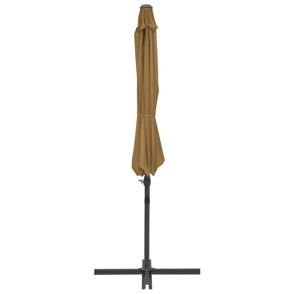 vidaXL Outdoor Umbrella with Portable Base Taupe