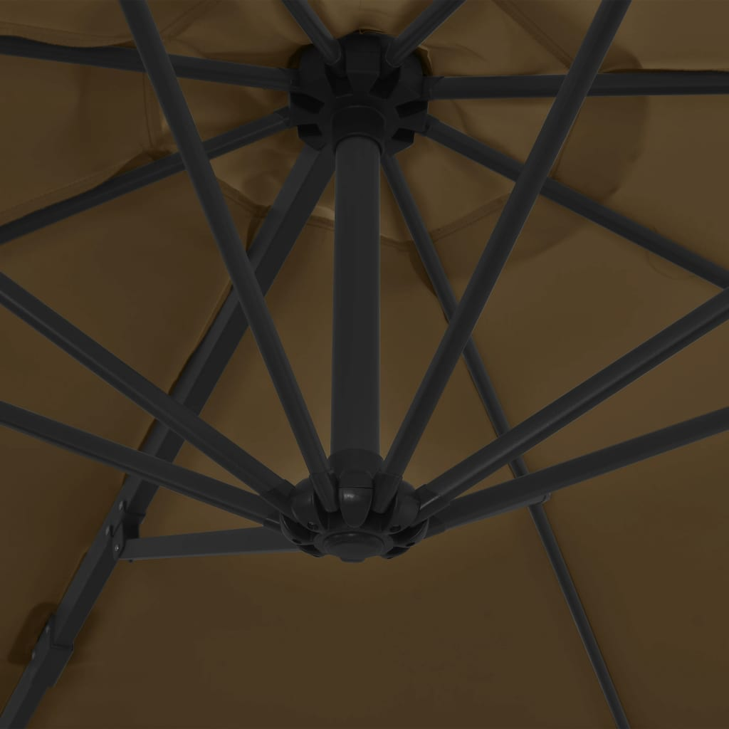 vidaXL Outdoor Umbrella with Portable Base Taupe