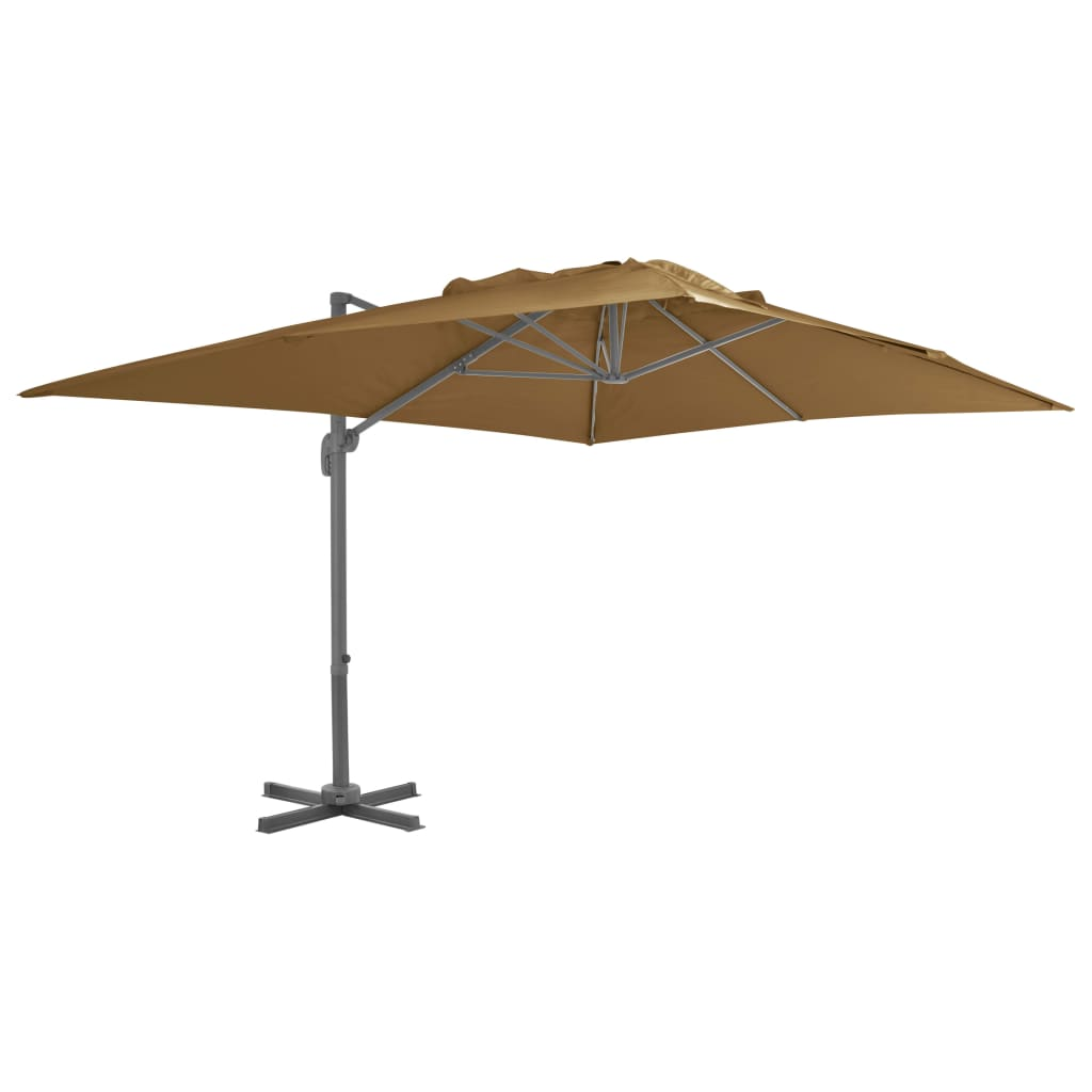 vidaXL Outdoor Umbrella with Portable Base Taupe