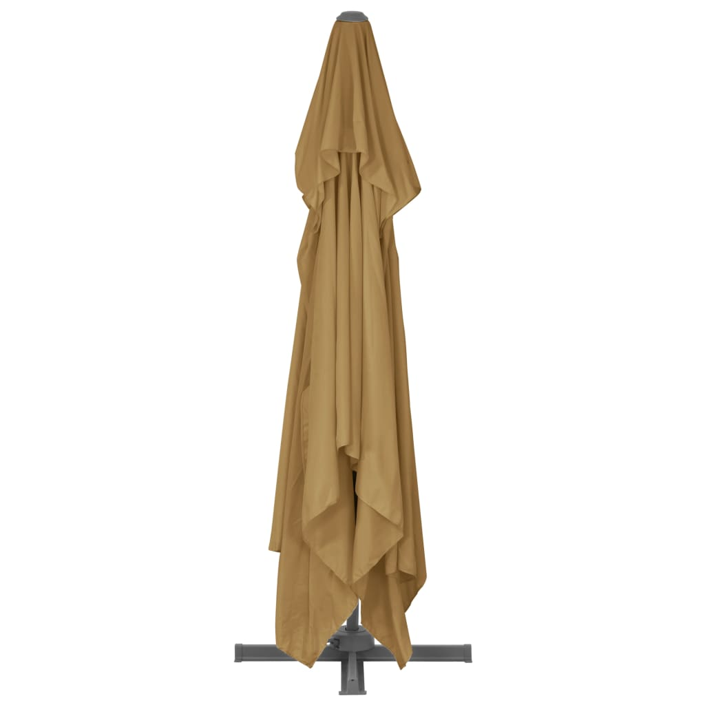 vidaXL Outdoor Umbrella with Portable Base Taupe