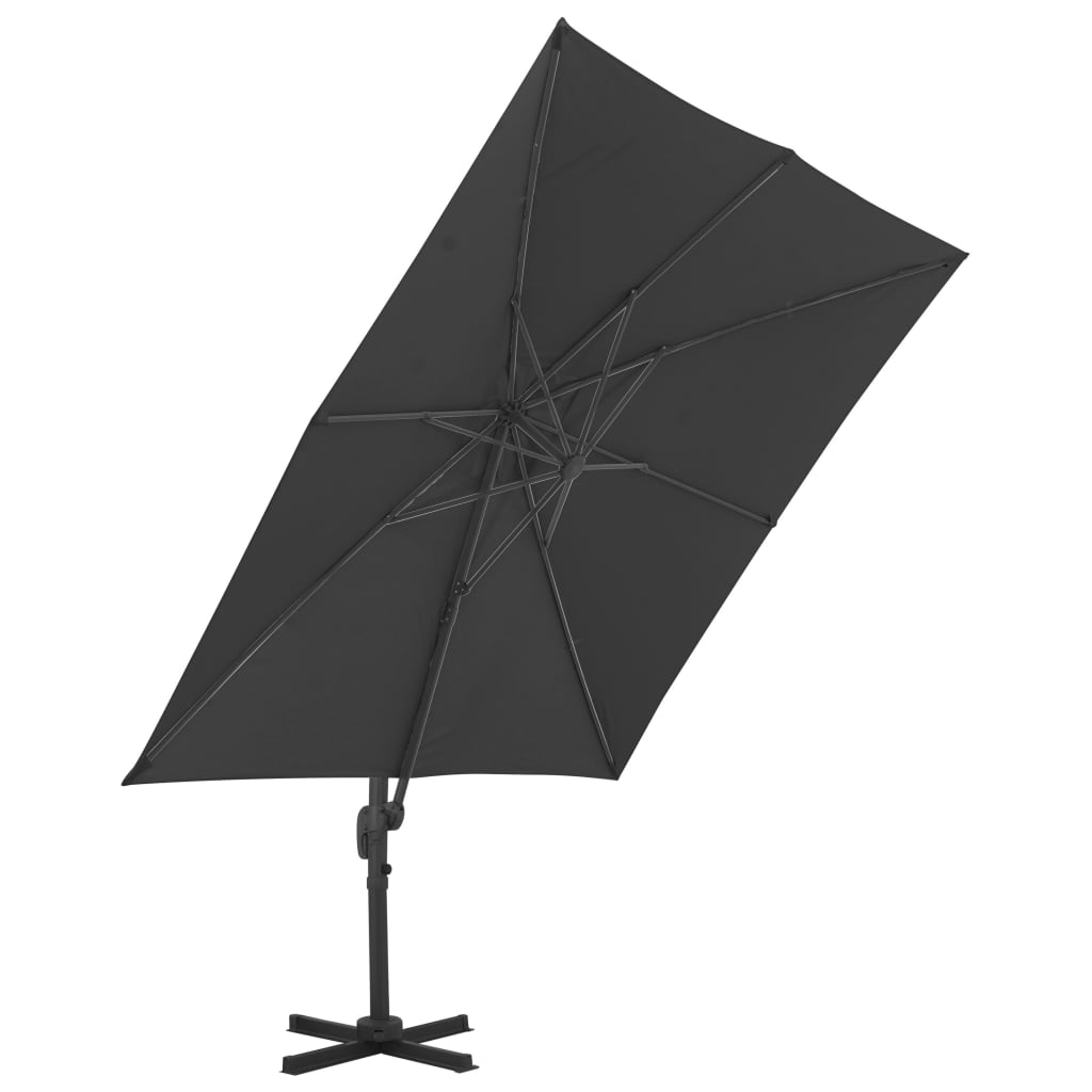 vidaXL Outdoor Umbrella with Portable Base Anthracite