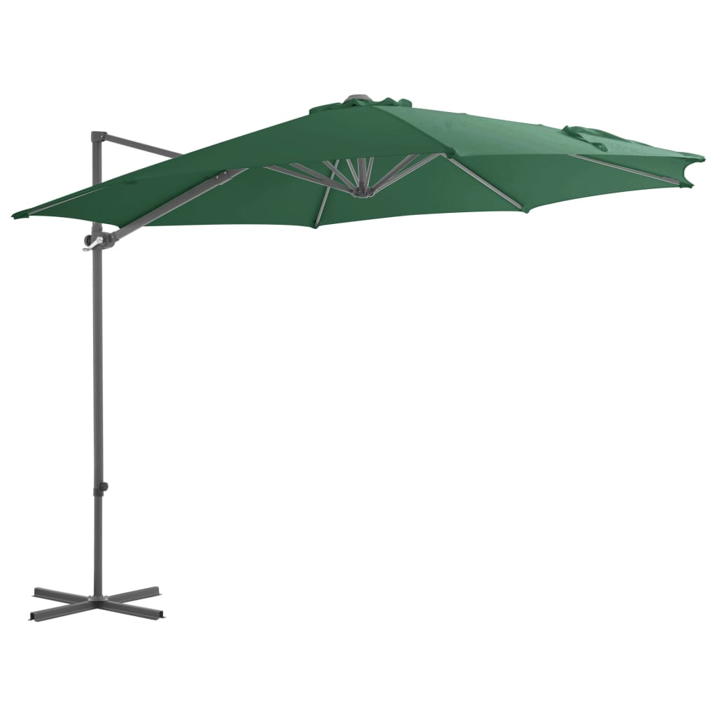 vidaXL Outdoor Umbrella with Portable Base Green