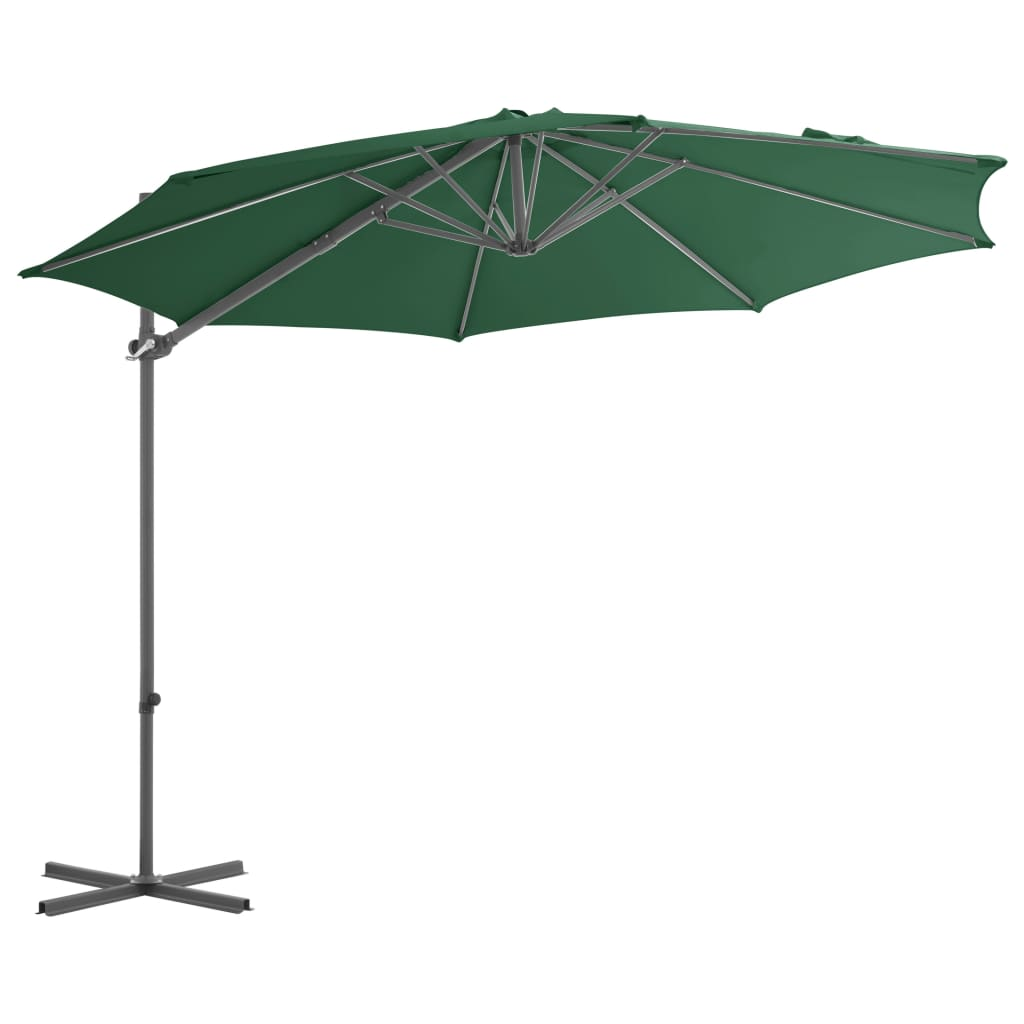 vidaXL Outdoor Umbrella with Portable Base Green