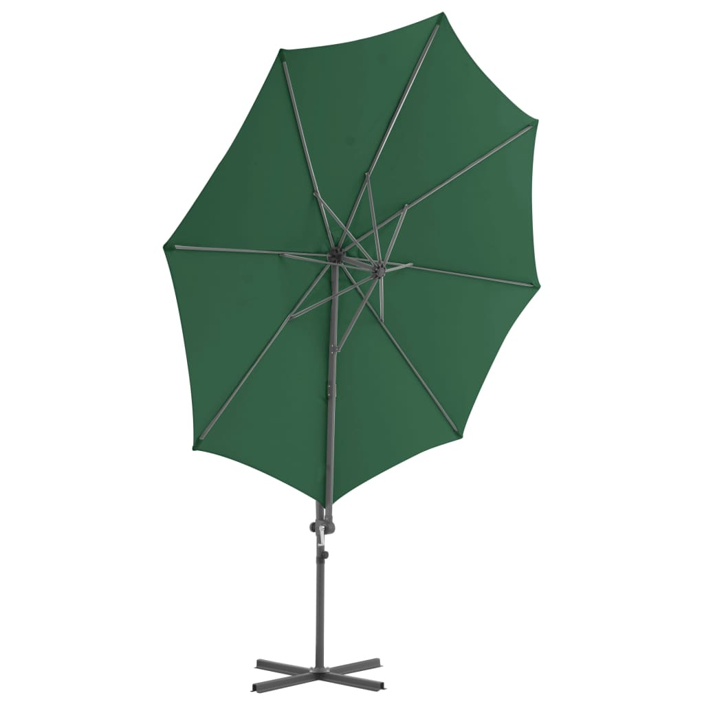 vidaXL Outdoor Umbrella with Portable Base Green