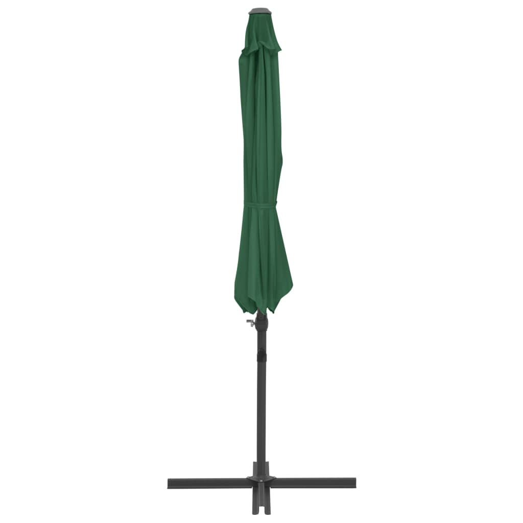 vidaXL Outdoor Umbrella with Portable Base Green