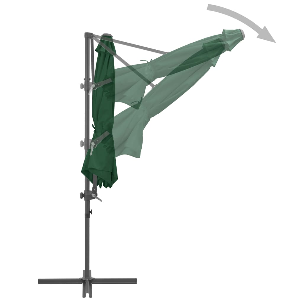 vidaXL Outdoor Umbrella with Portable Base Green