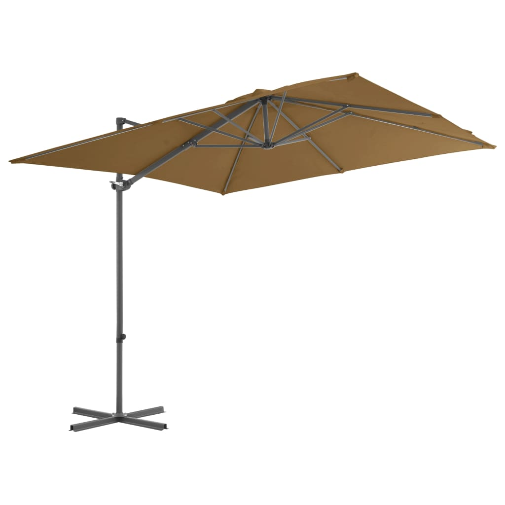 vidaXL Outdoor Umbrella with Portable Base Taupe