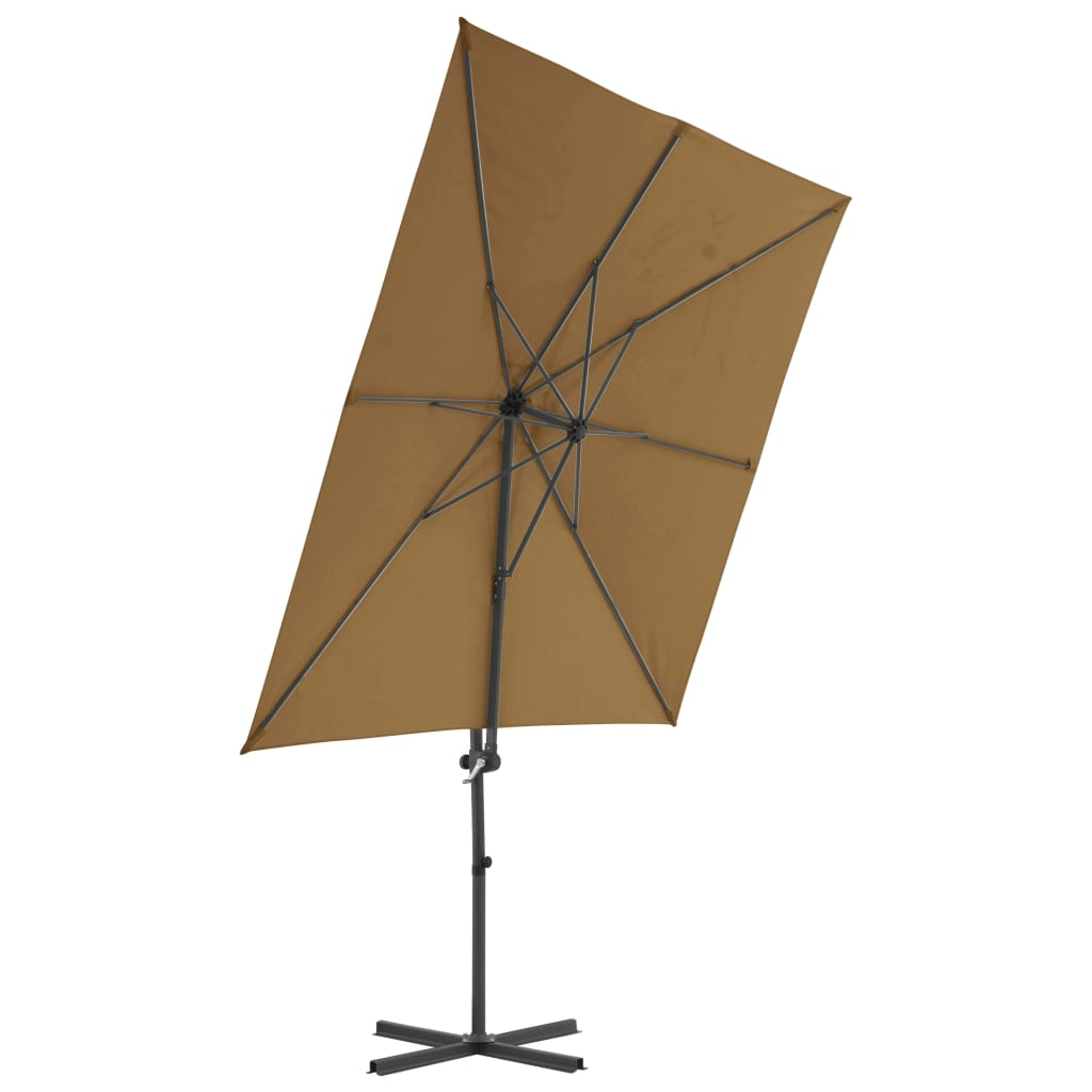 vidaXL Outdoor Umbrella with Portable Base Taupe