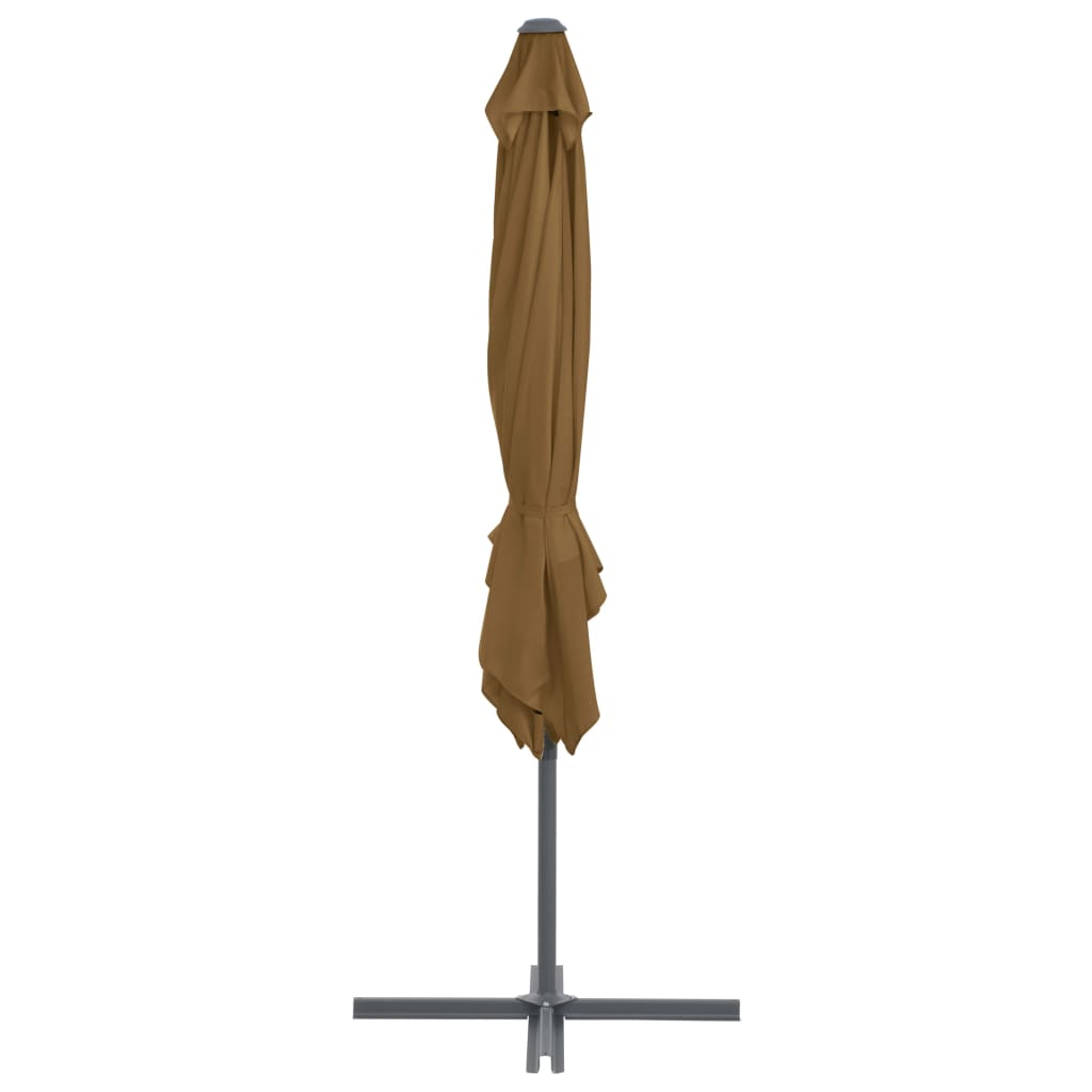 vidaXL Outdoor Umbrella with Portable Base Taupe
