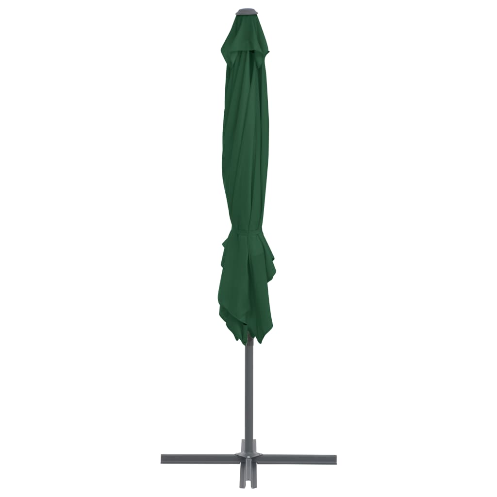 vidaXL Outdoor Umbrella with Portable Base Green