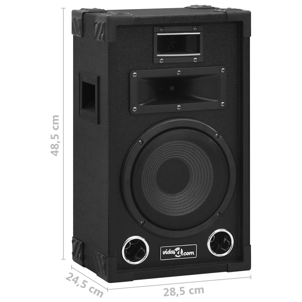 vidaXL Professional Passive Hifi Stage Speakers 2 pcs 800 W Black