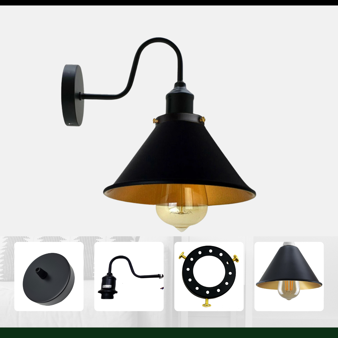 Industrial Metal Wall Light Fitting Vintage Cone shape Wall Sconce~3388