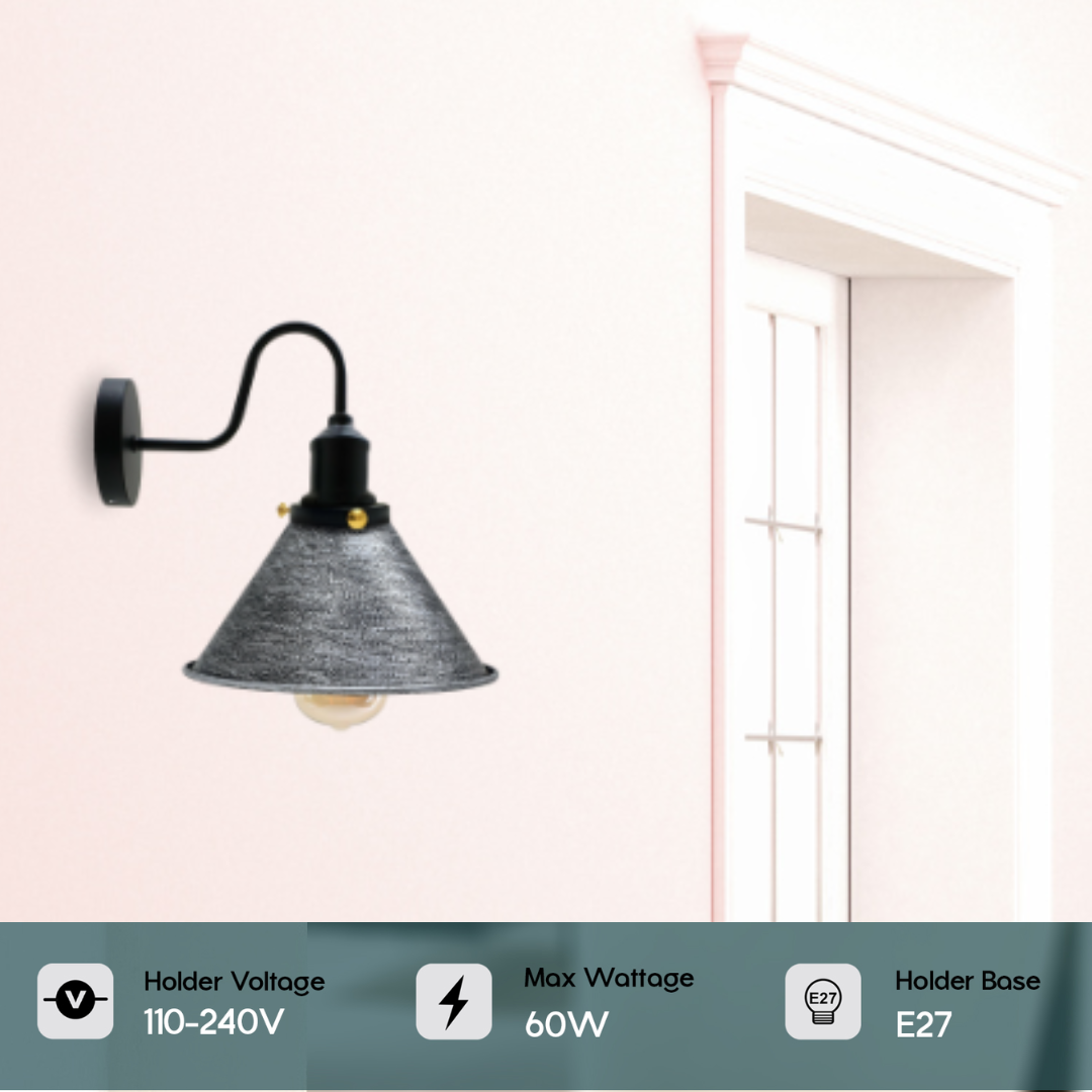 Industrial Metal Wall Light Fitting Vintage Cone shape Wall Sconce~3388
