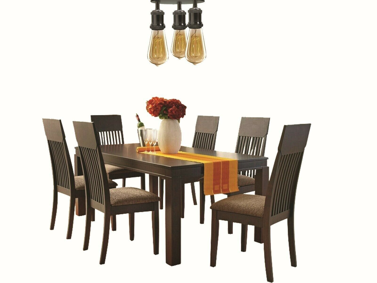 A+ Modern Black Metal Semi Flush Shiny Black 3 way ceiling light Fitting Dining Room Lights~3718