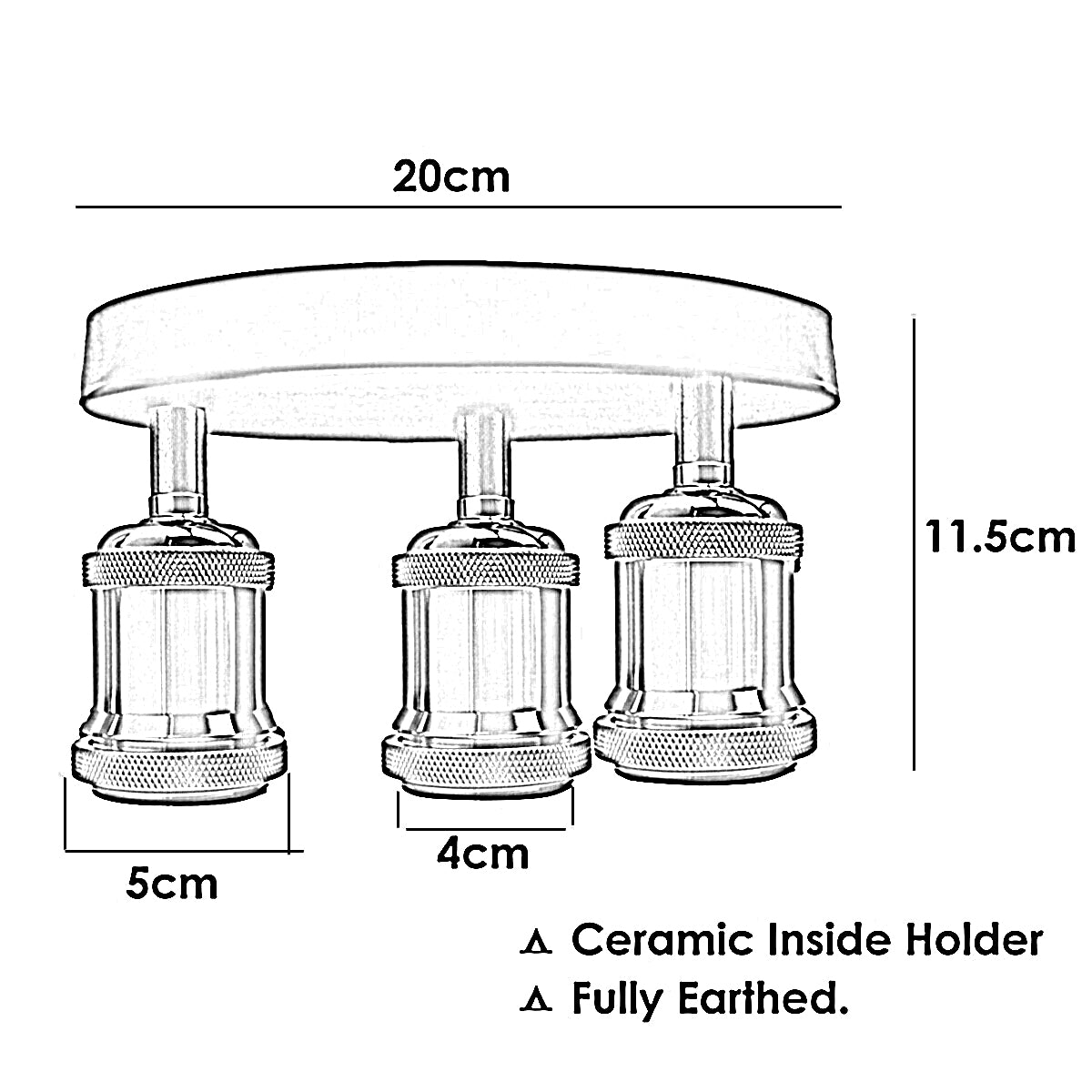 A+ Modern Black Metal Semi Flush Shiny Black 3 way ceiling light Fitting Dining Room Lights~3718