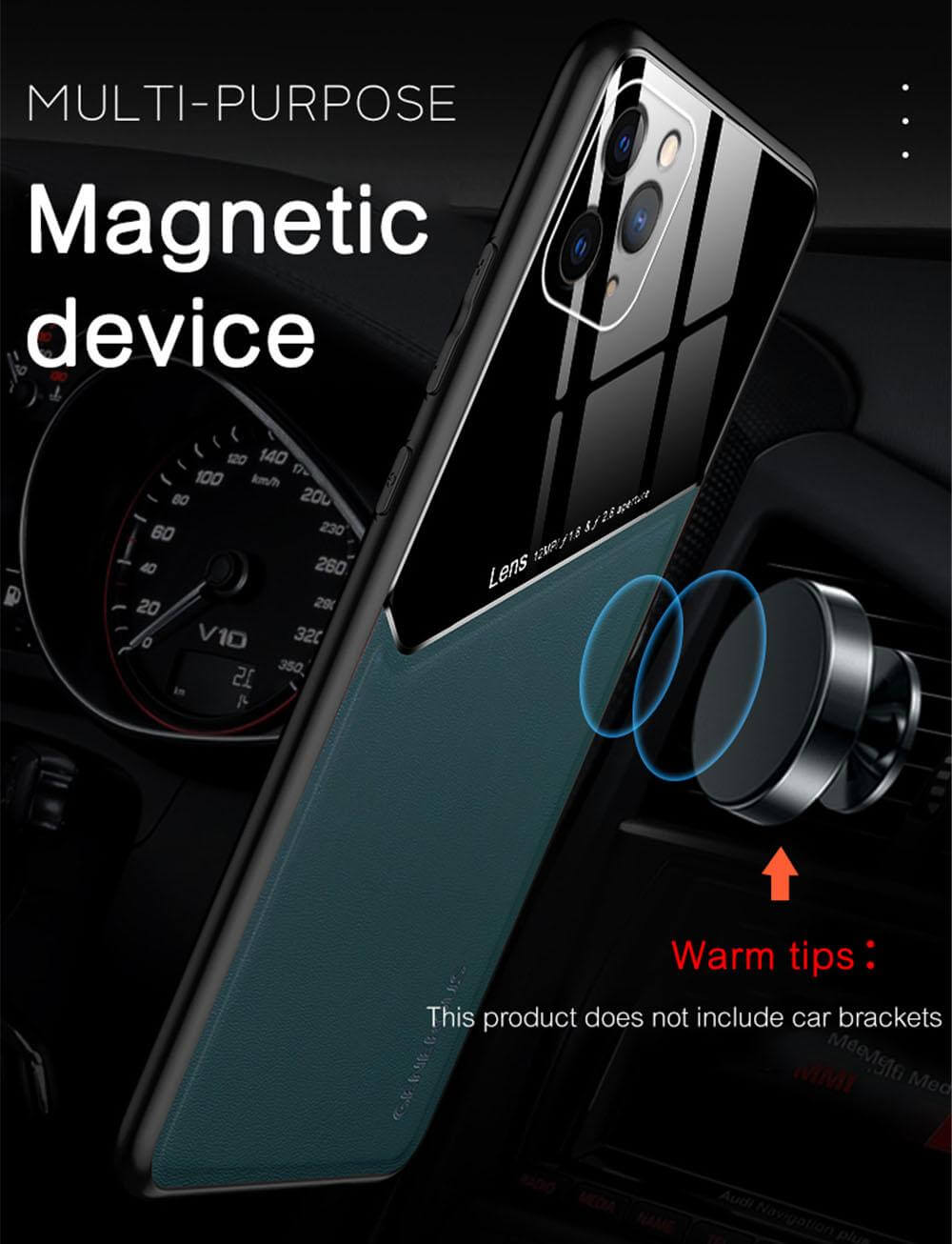 Acrylic + PU Leather iPhone 12 / 12 Pro Case - Black