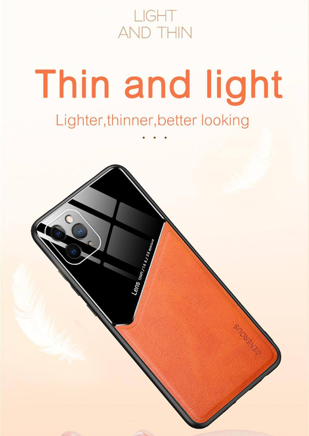 Acrylic + PU Leather iPhone 12 / 12 Pro Case - Black