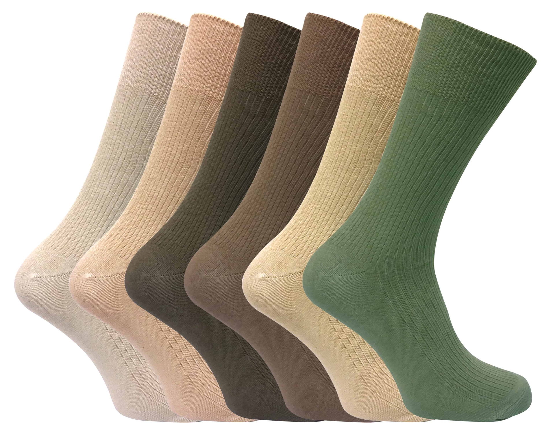 6 Pairs Mens Non Elastic 100% Cotton Socks