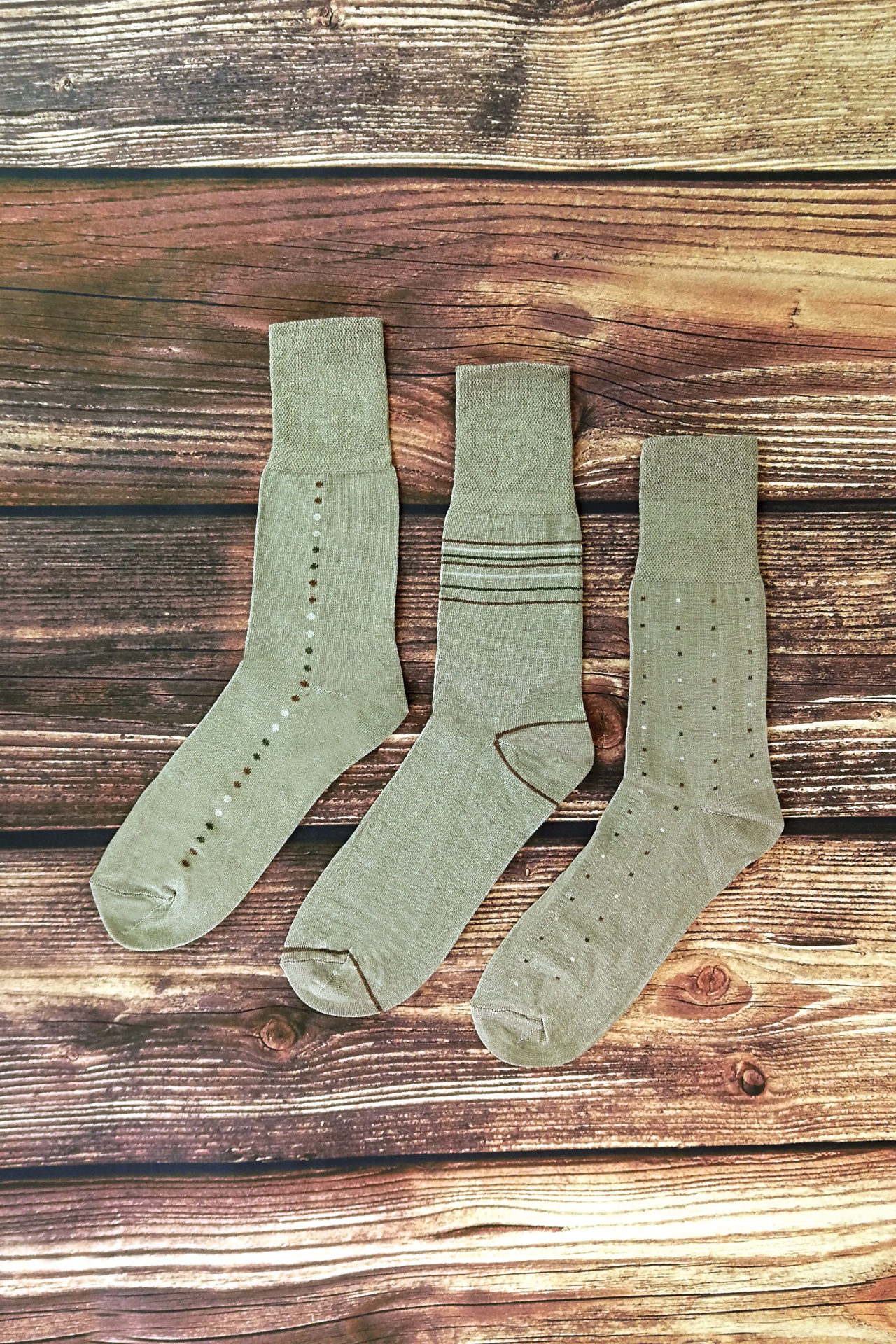 3 Pairs Mes Breathable Non Elastic Bamboo Socks