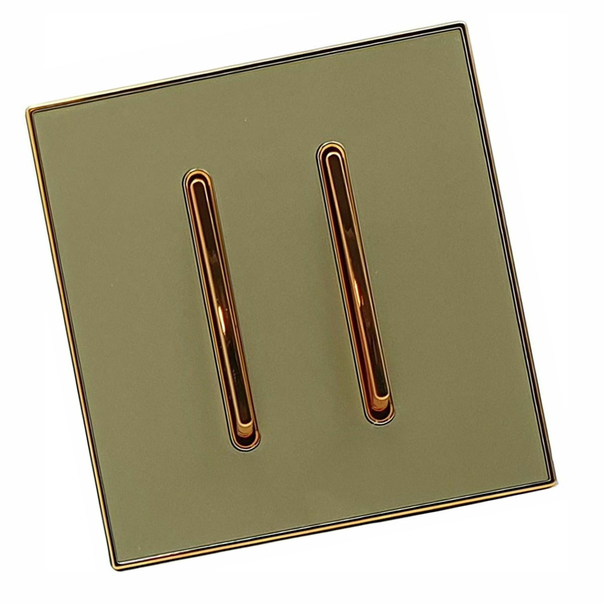 LEDSone industrial vintage Screw less Wall Light Gold Glossy 2 Gang Switch~2635