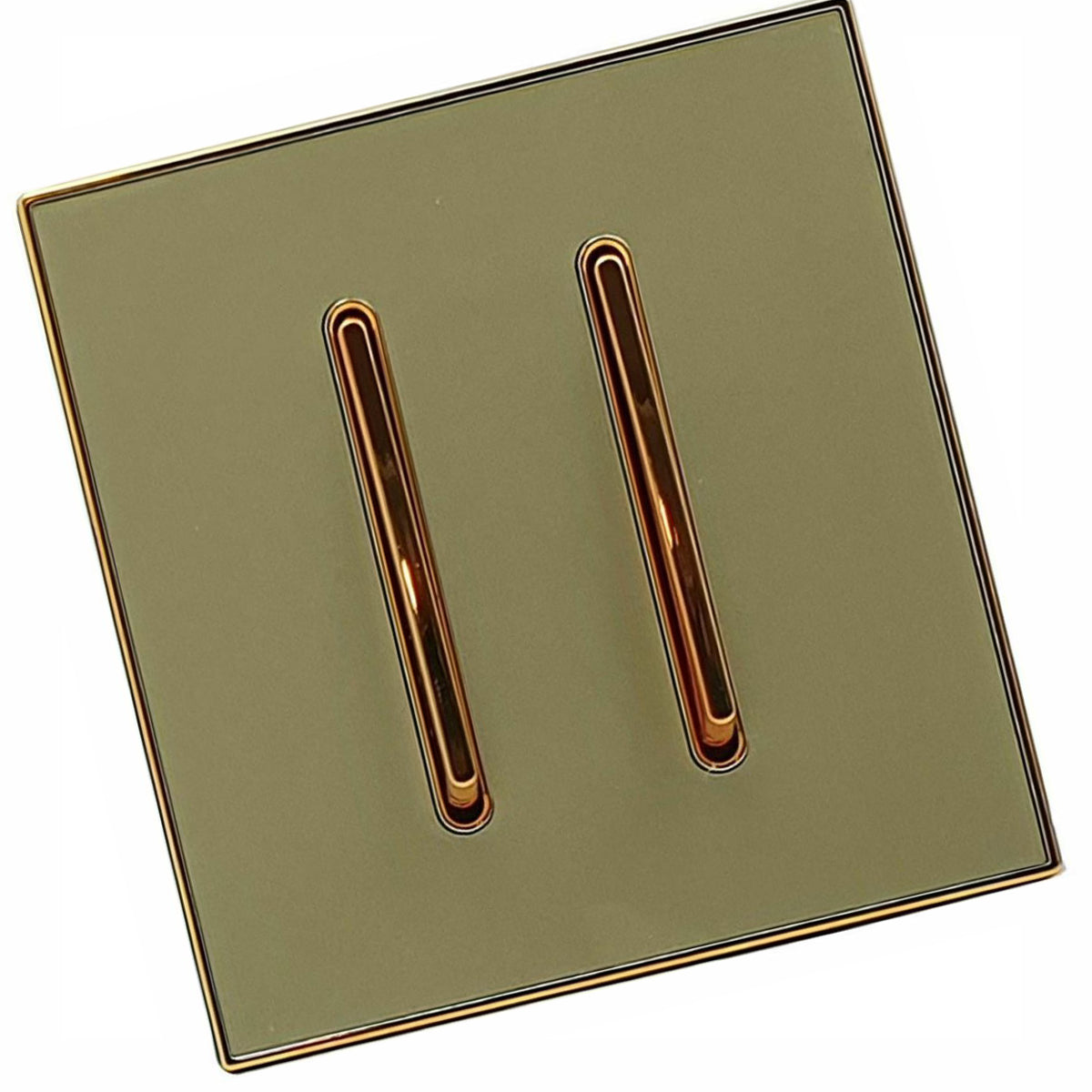 LEDSone industrial vintage Screw less Wall Light Gold Glossy 2 Gang Switch~2635