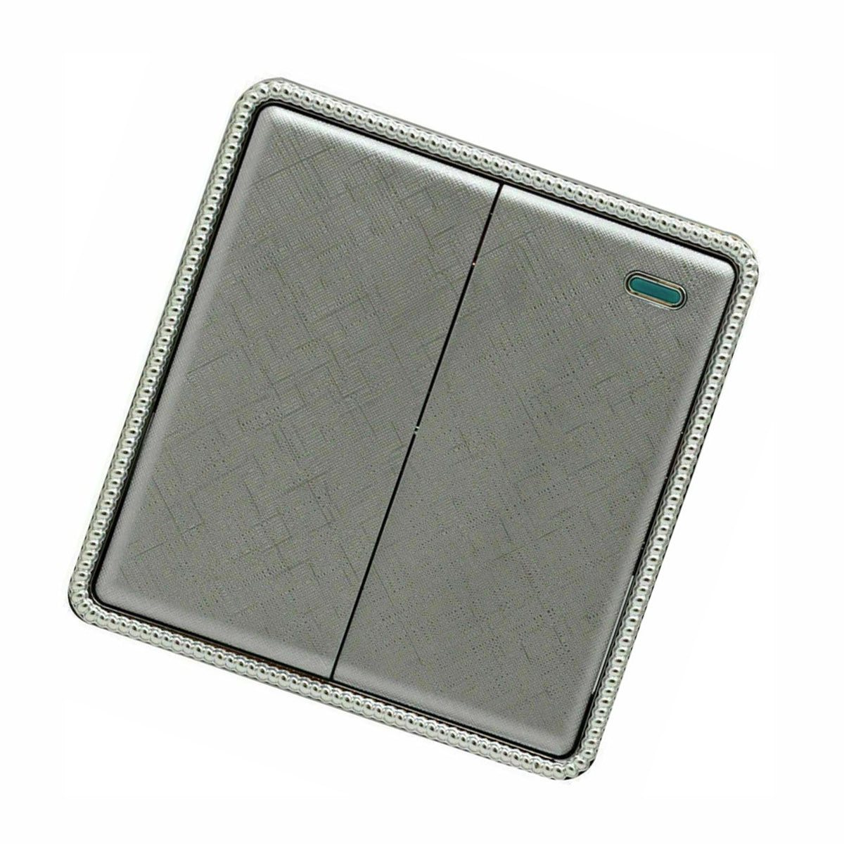 Wall Light Screw less 2 Gang Switch Textured Chrome Color~2638