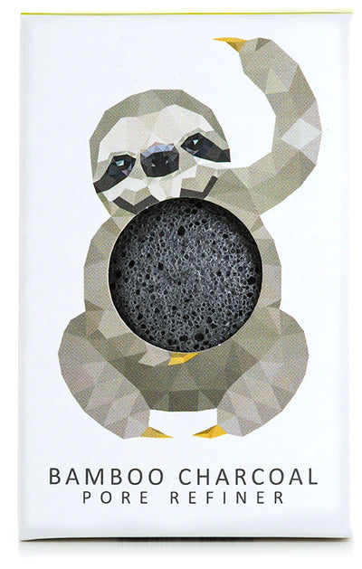100% Pure Natural Mini Konjac Pore Refiner Sponge with Charcoal - Sloth