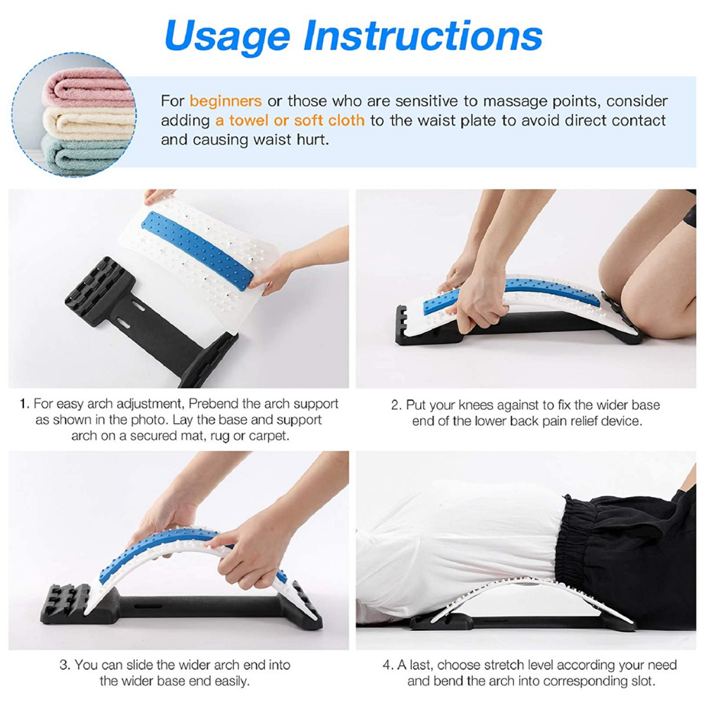 Multi-Level Arched Back Stretcher to Relieve Pain, Stiffness and Correct Posture