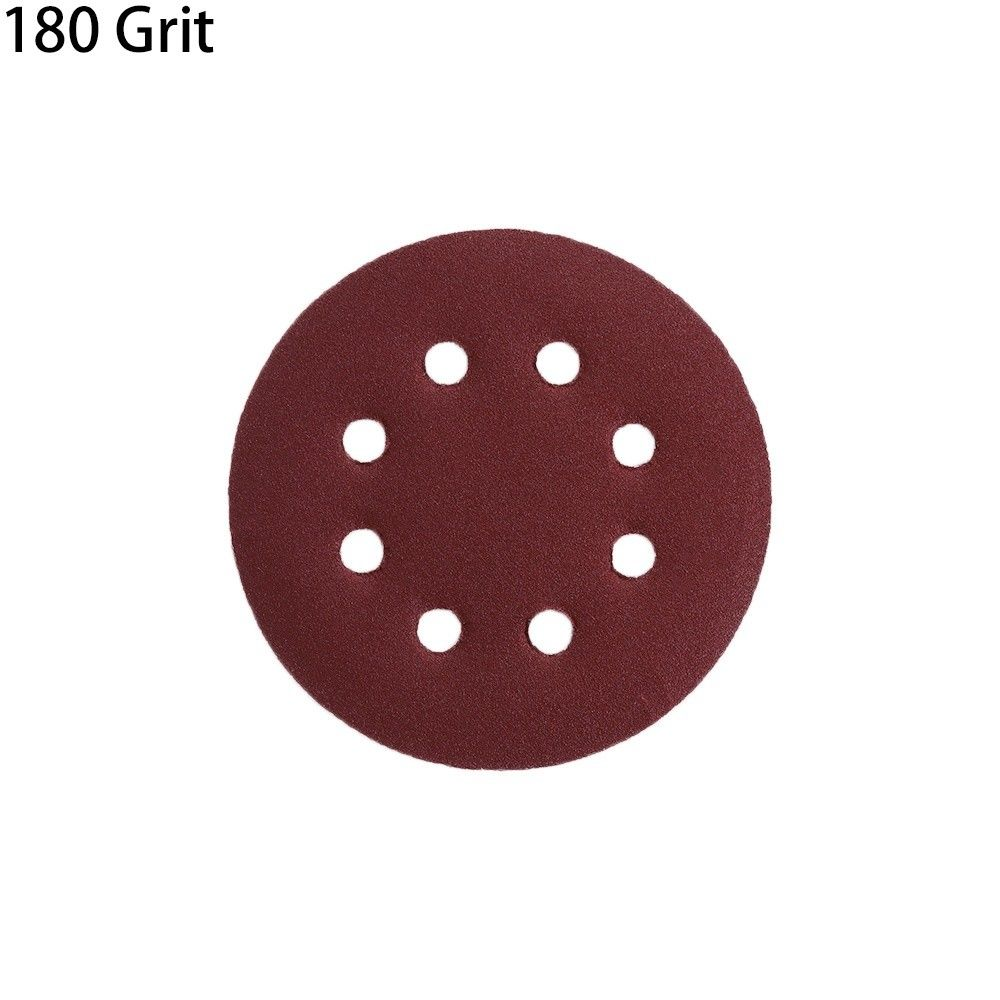 P-180 5 inch 8 Hole Sanding Discs Grind Paper Sanding Disc~2346
