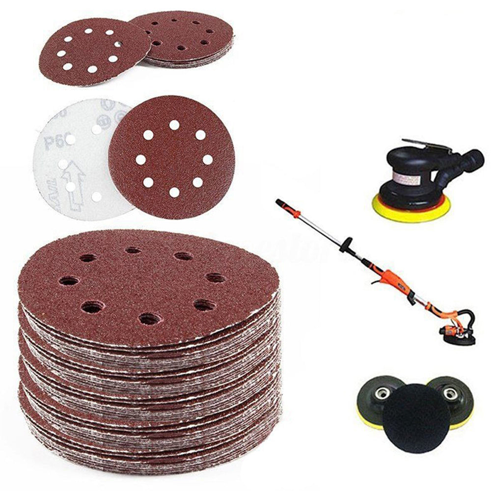P-180 5 inch 8 Hole Sanding Discs Grind Paper Sanding Disc~2346