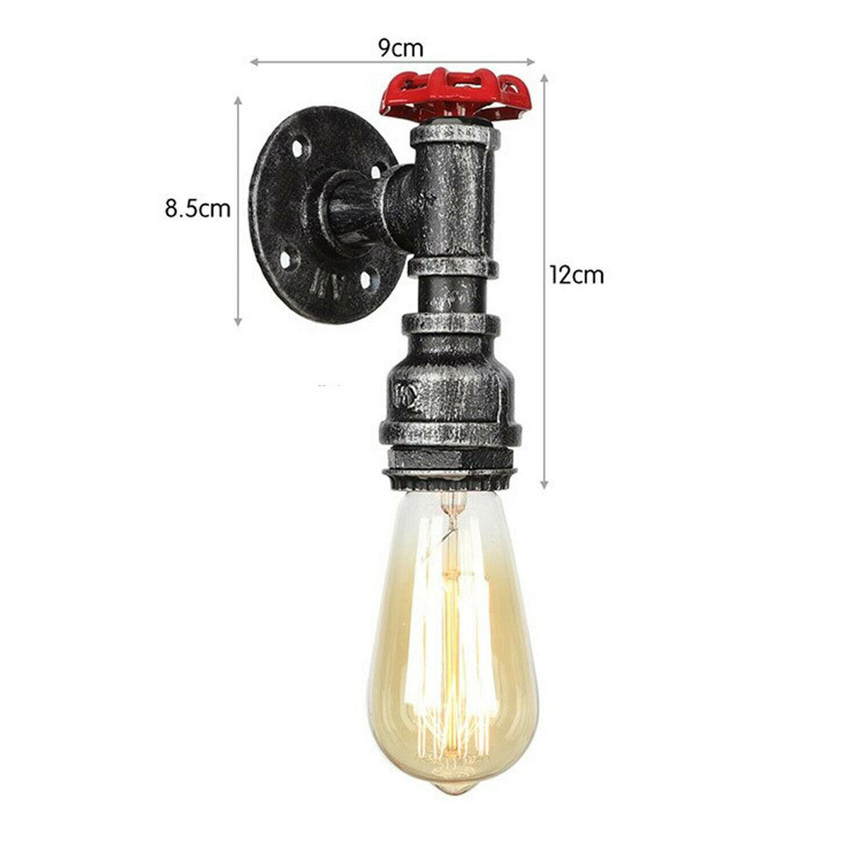 Vintage Industrial Ceiling Wall Light Lamp Metal Water pipe Rustic Steam punk UK~2168