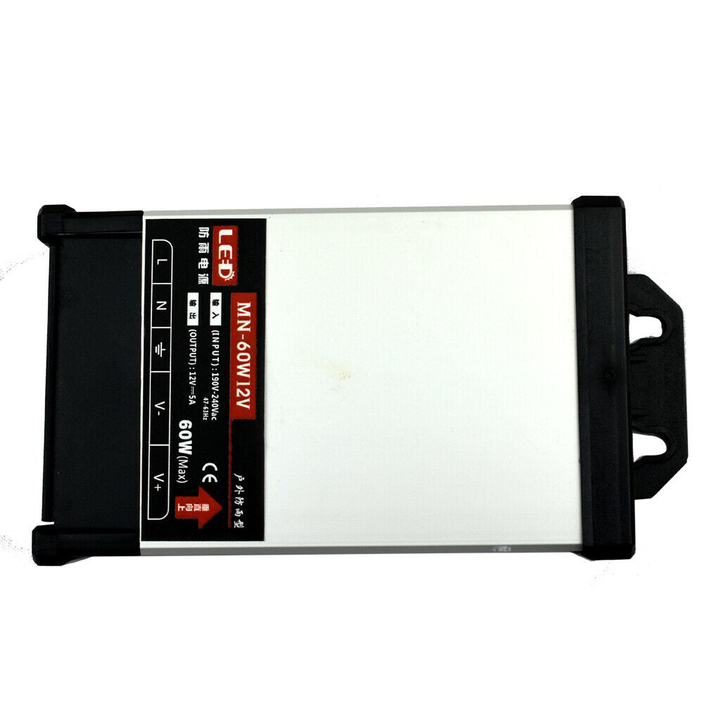 LED DC 12V 60W Rainproof Power Supply Outdoor Transformer~2109