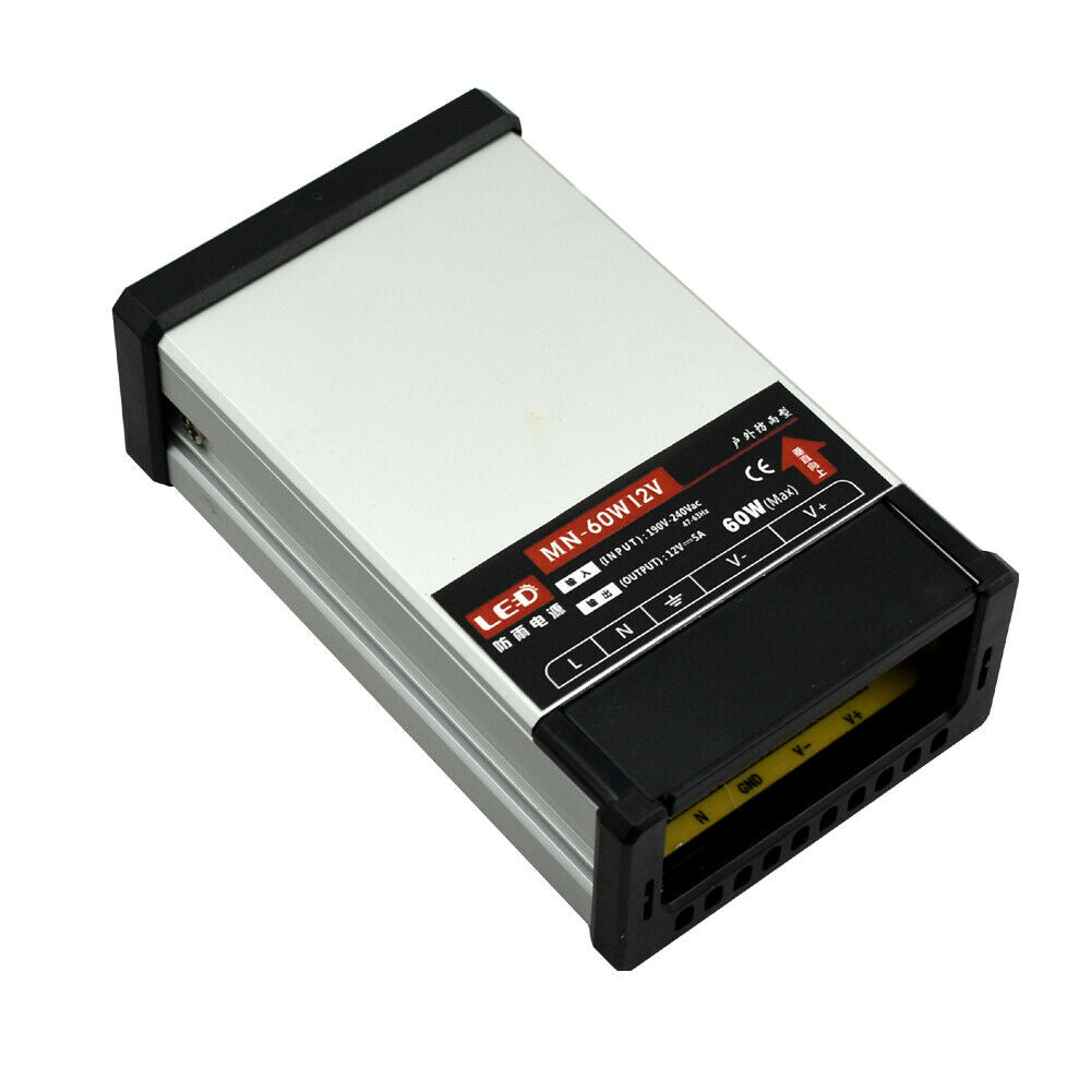 LED DC 12V 60W Rainproof Power Supply Outdoor Transformer~2109