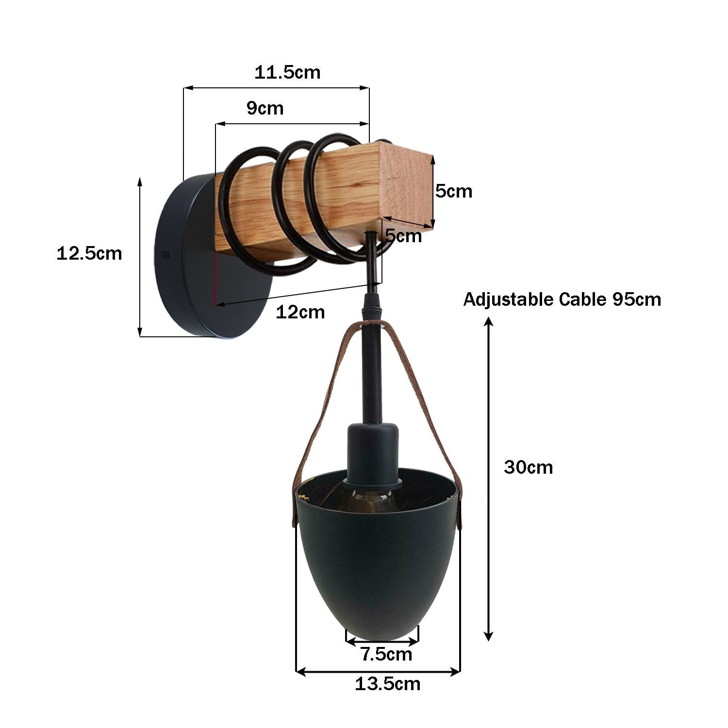 Vintage Wall Lamp Industrial Retro Metal Wood Wall Lights Sconce Lamp Fixture UK~3600