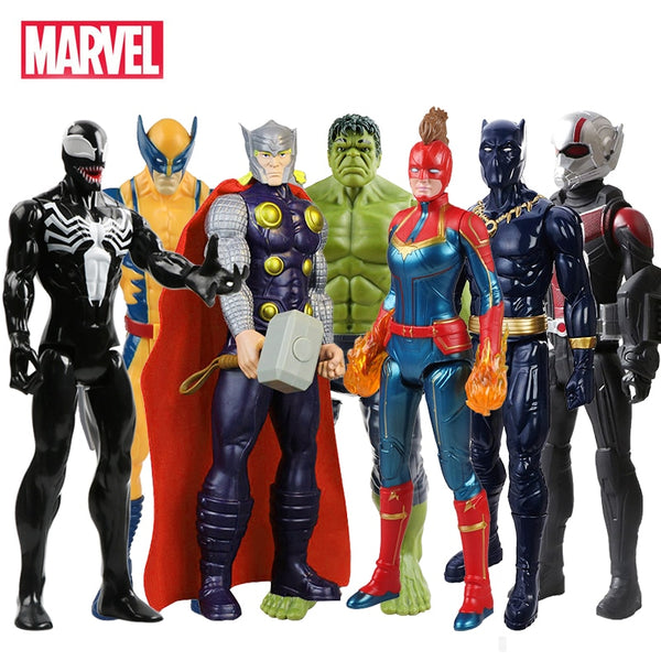 Lot 6 Figurines Avengers – Spiderman, Thor, Hulk, Thanos, Black Panther – 8/10 Cm