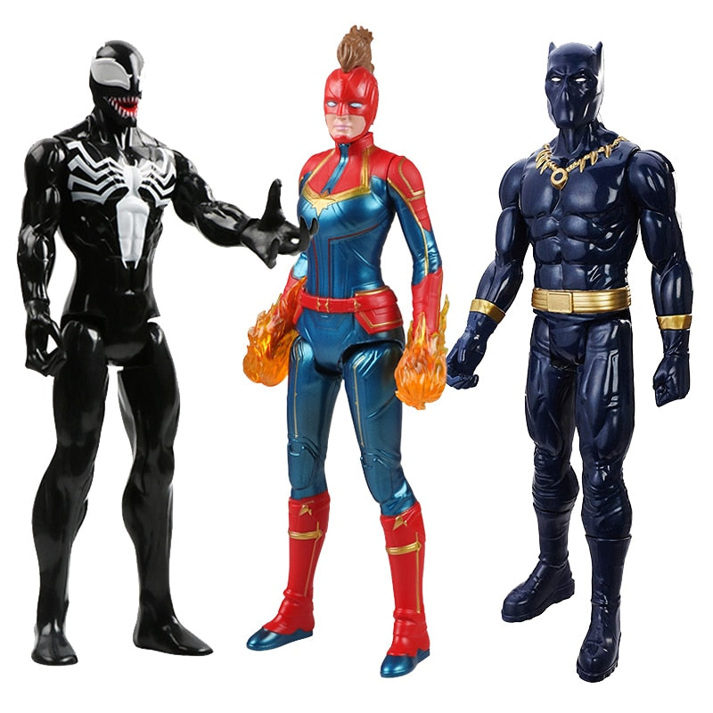 30cm Marvel Avengers Venom Hulk Black Panther Ant Man Captain America Thor Wolverine Thanos Action Figure Kid Toy For Children