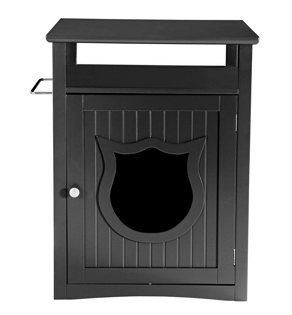 Nightstand Cat House, Black