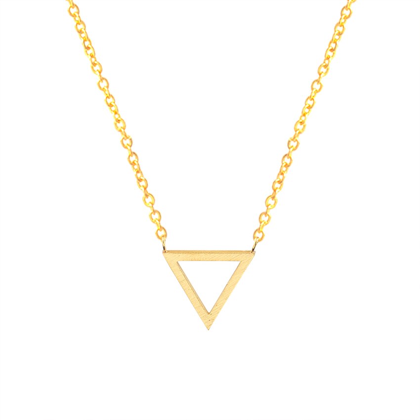 Minimalist Geometric Triangle Necklace Rose Gold