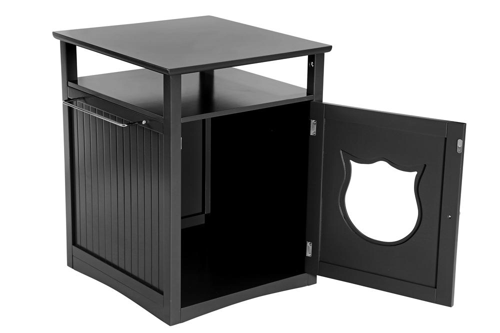 Nightstand Cat House, Black