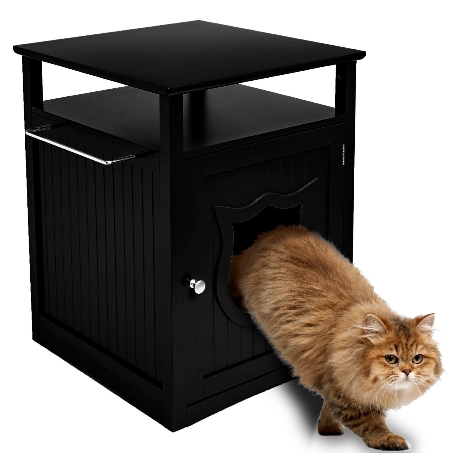 Nightstand Cat House, Black