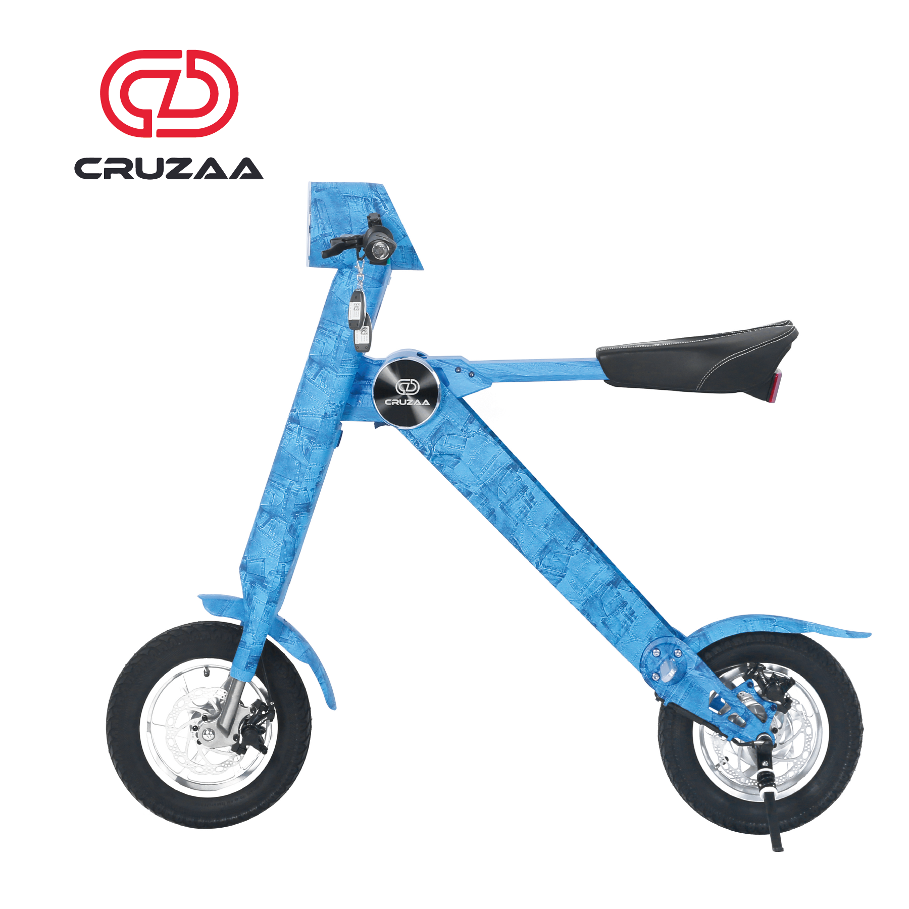 The Limited Edition Cruzaa Electric Scooter - 45km Range & 35kmh Top Speed Cruzaa Built in Bluetooth & Speakers +USB - Denim Blue