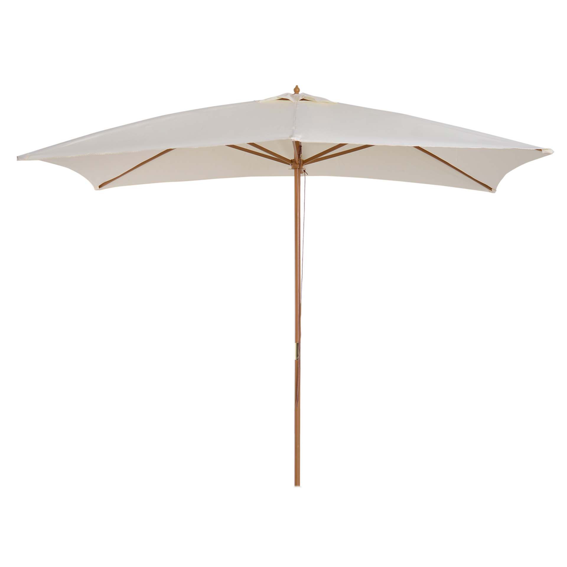 Outsunny 2 x 3m Wooden Parasol Garden Umbrellas Sun Shade Patio Outdoor Umbrella Canopy Cream