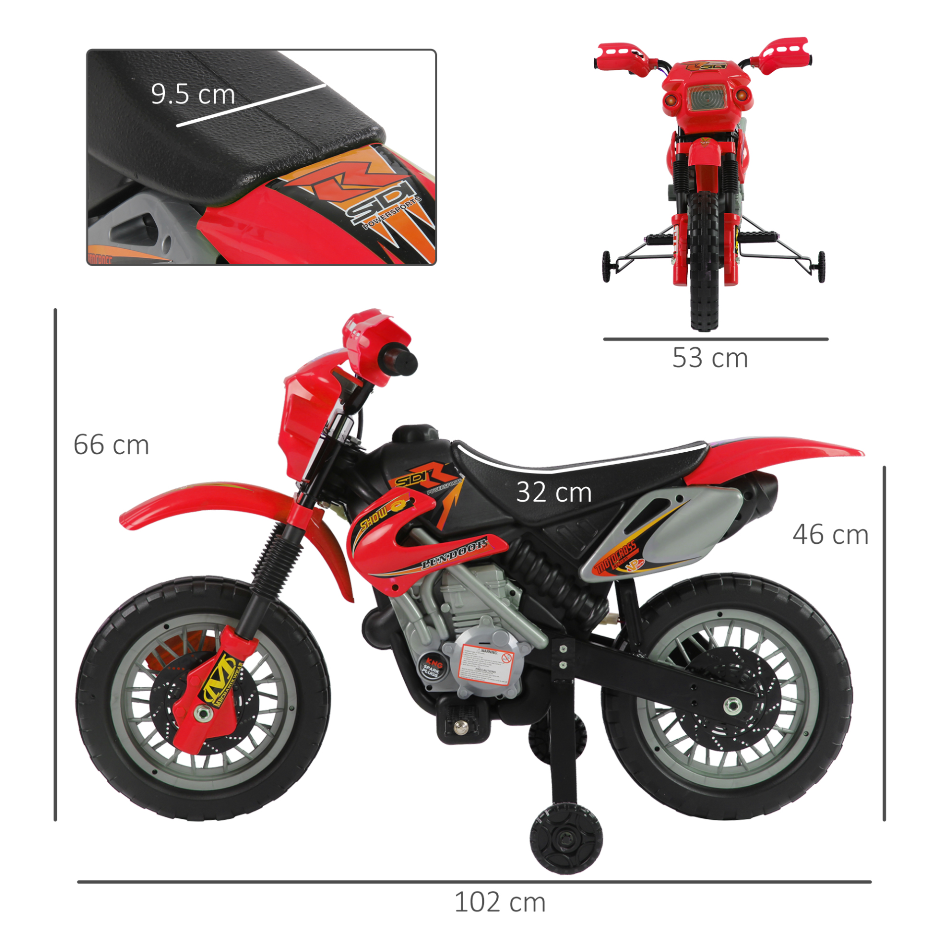 HOMCOM 6V Kids Child Electric Motorbike Ride on Motorcycle Scooter Children Toy Gift for 3-6 Years (Red)