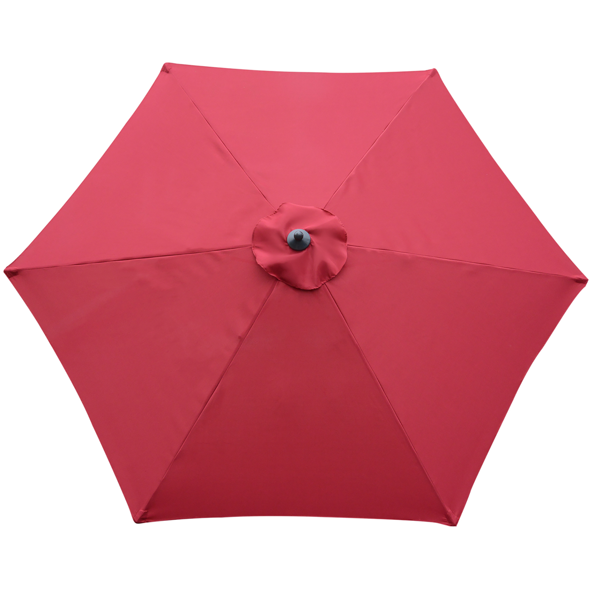 Outsunny 2.8m Patio Parasols Umbrellas Outdoor 6 Ribs Sunshade Canopy Manual Push Garden Backyard Furniture, Wine Red
